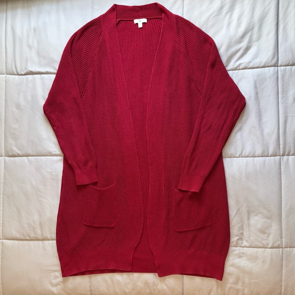 BP Red Women's Long Cardigan Size XL 100% Cotton